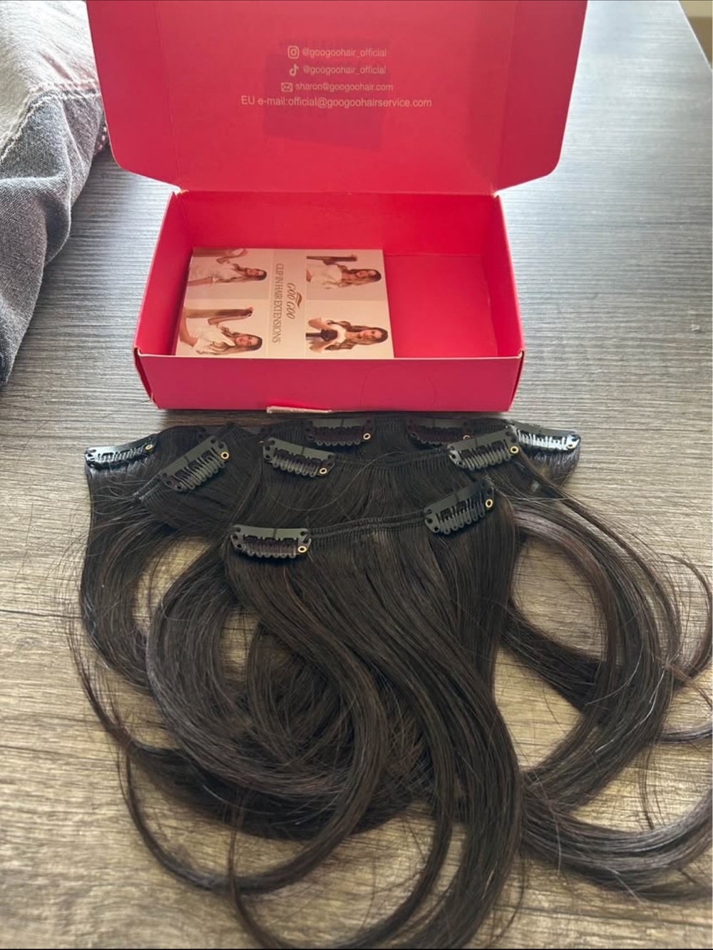 GOO GOO CLIP-IN HUMAN HAIR EXTENSIONS 10" 7PCS 1B